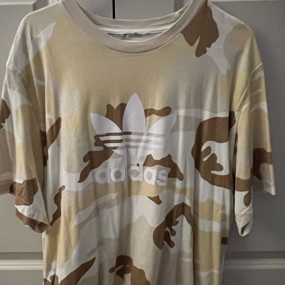 Adidas Camo Tan Brown and White T shirt